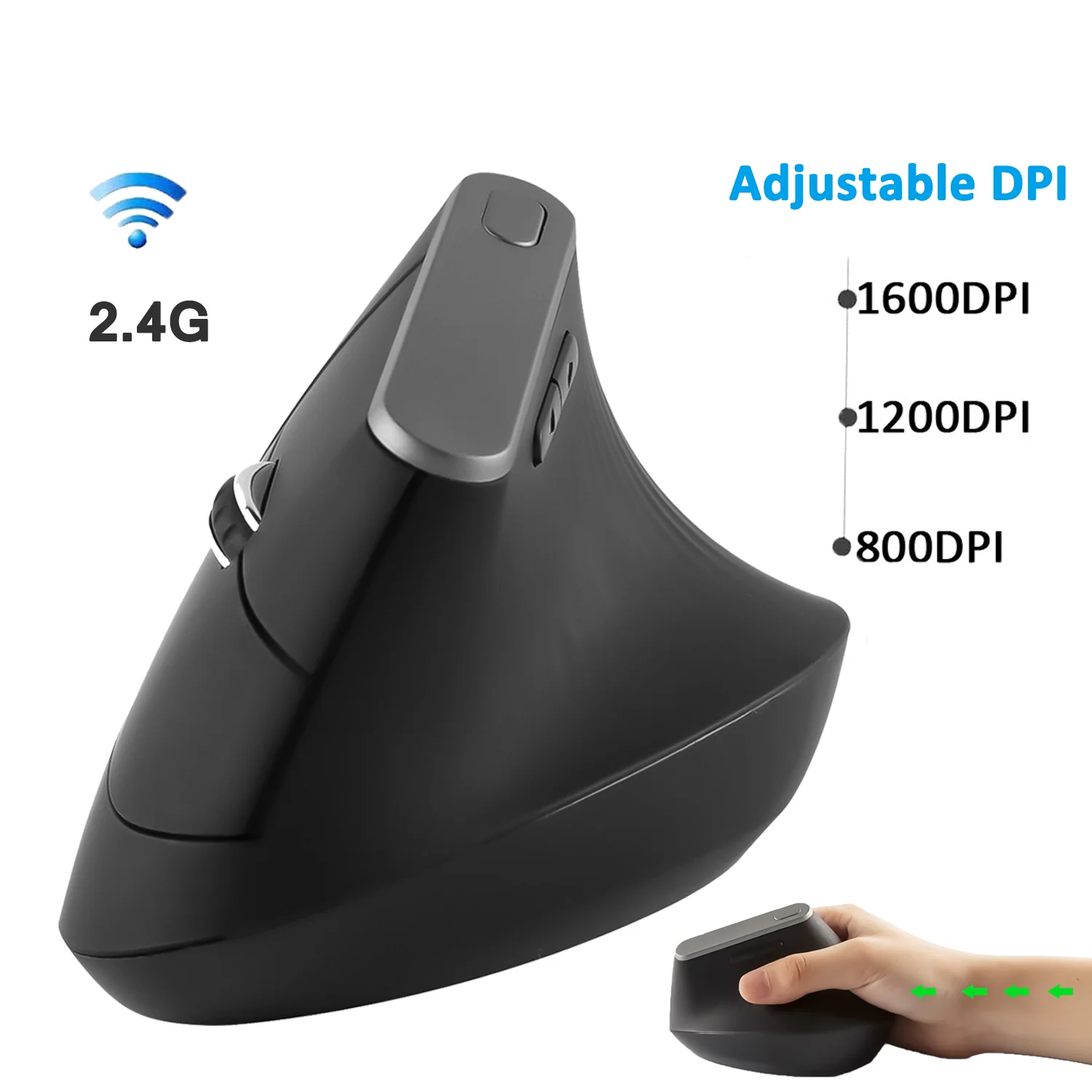 

Vertical Wireless Mouse Optical 800/1200/1600 DPI USB Mice Wrist Healthy Right Hand Mause 2.4G Ergonomic Office Mouse For Laptop