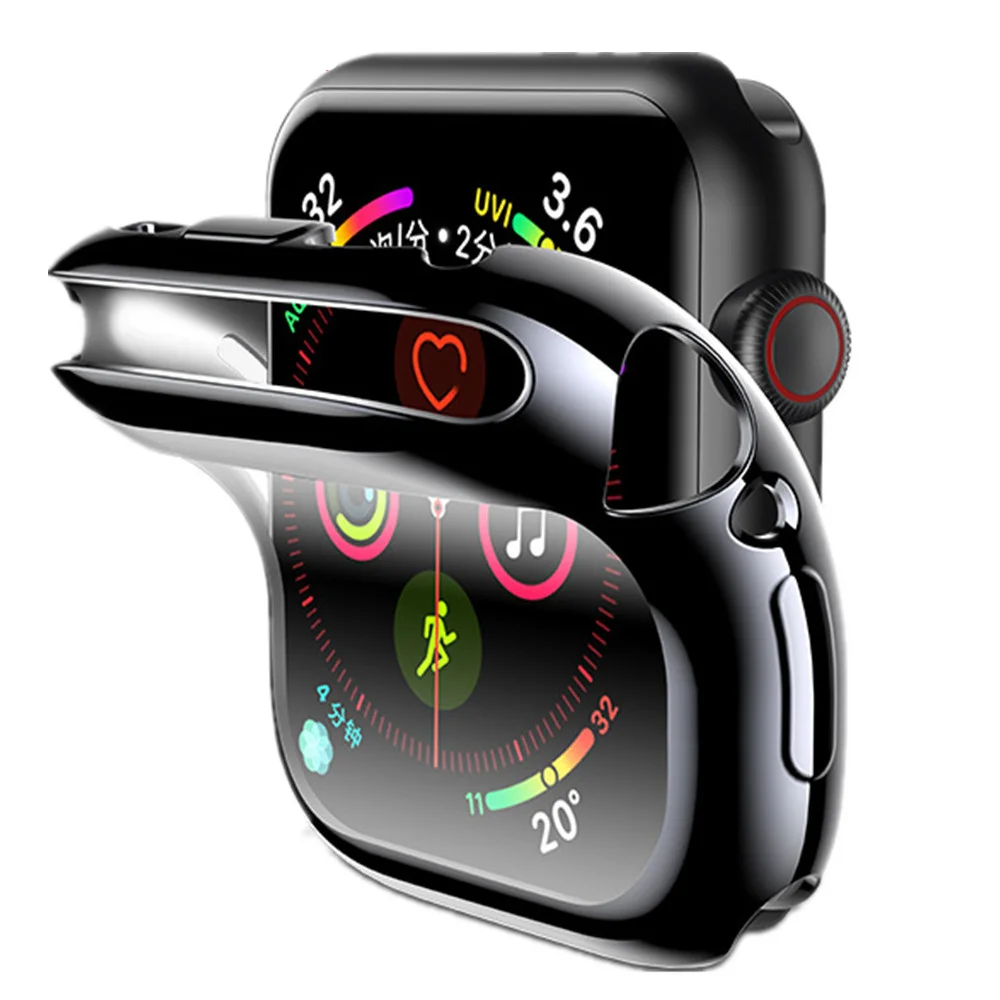 Чехол для Apple Watch 45 мм/41 мм 44 мм/40 42 мм/38 бампер из ТПУ планшетов iWatch серии 6 5 4 3 SE 7