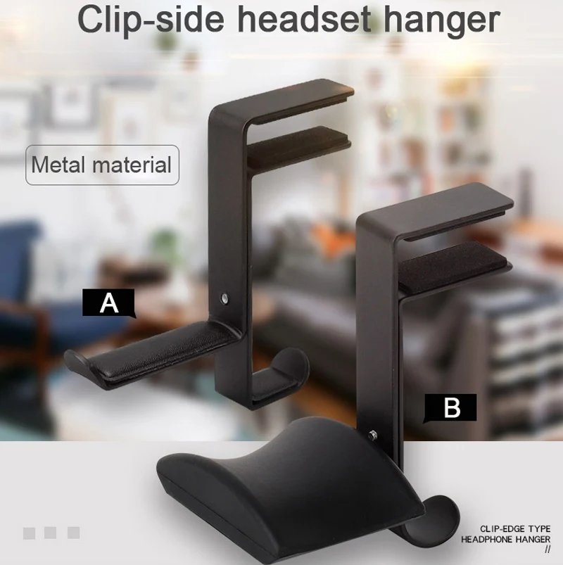 

Metel Clip-side Headphone Stand For Bose Headphone Bracket Razer Wall Headset Holder SONY Hanger Under Desk Hook JBL Display