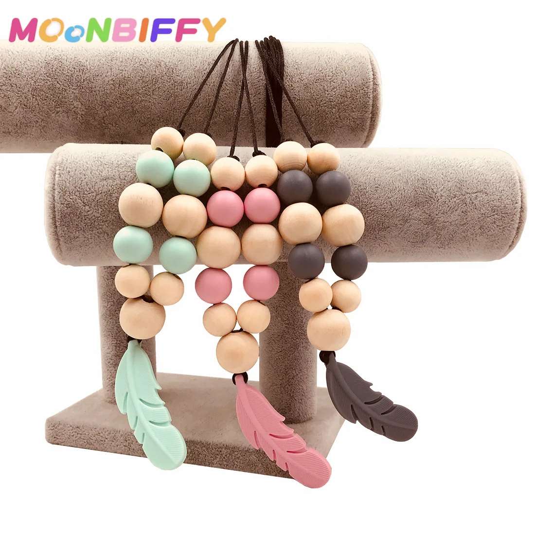 

Baby Infant Silicone Feather Jewelry Teething Necklace Baby Nursing Chewing Toys Silicone teether Baby Necklace Bebes