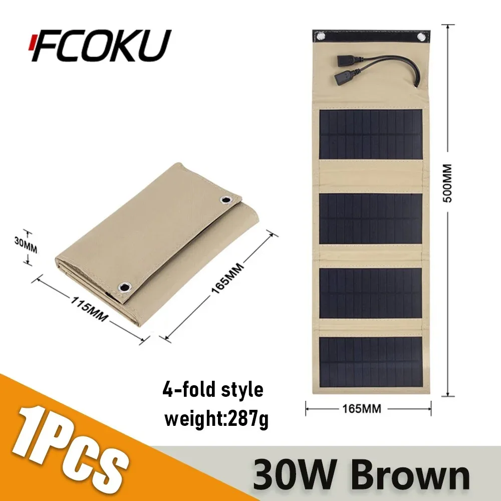 Портативная Складная солнечная панель 80 Вт с USB 5 В водонепроницаемая для