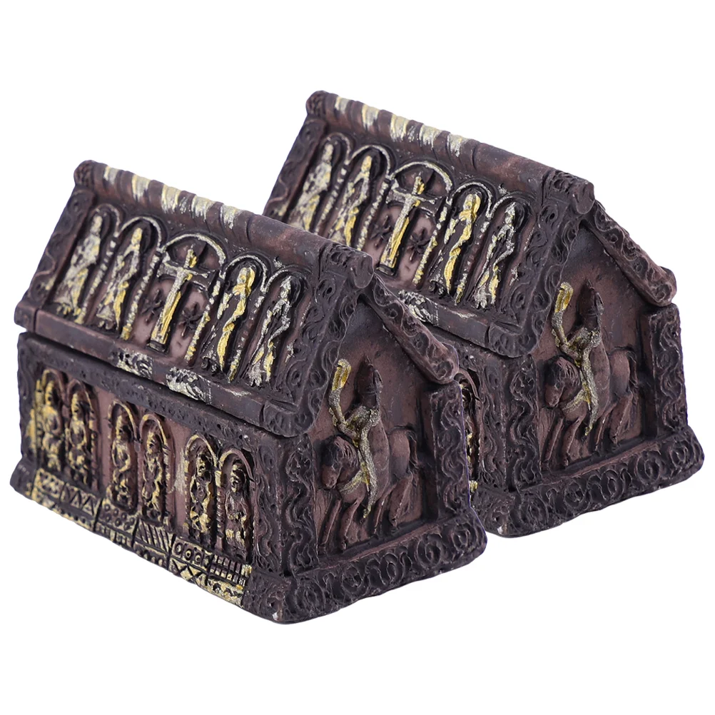 2 шт. смоляная коробка для гроба украшение Хэллоуина реквизит дня микропейзажные