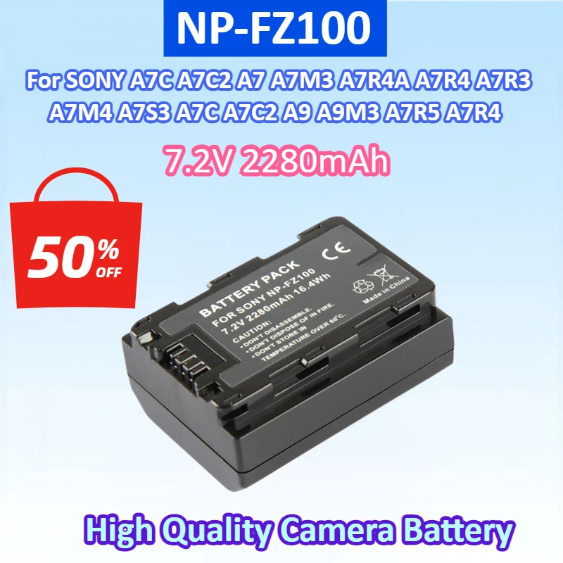 Фото Новый аккумулятор NP-FZ100 для камер SONY A7C, A7C2, A7, A7M3, A7R4A, A7R4, A7R3, A7M4, A7S3, A7C, A7C2, A9, A9M3, A7R5, A7R4, 838, A8, 48, 4837, FX30 №1