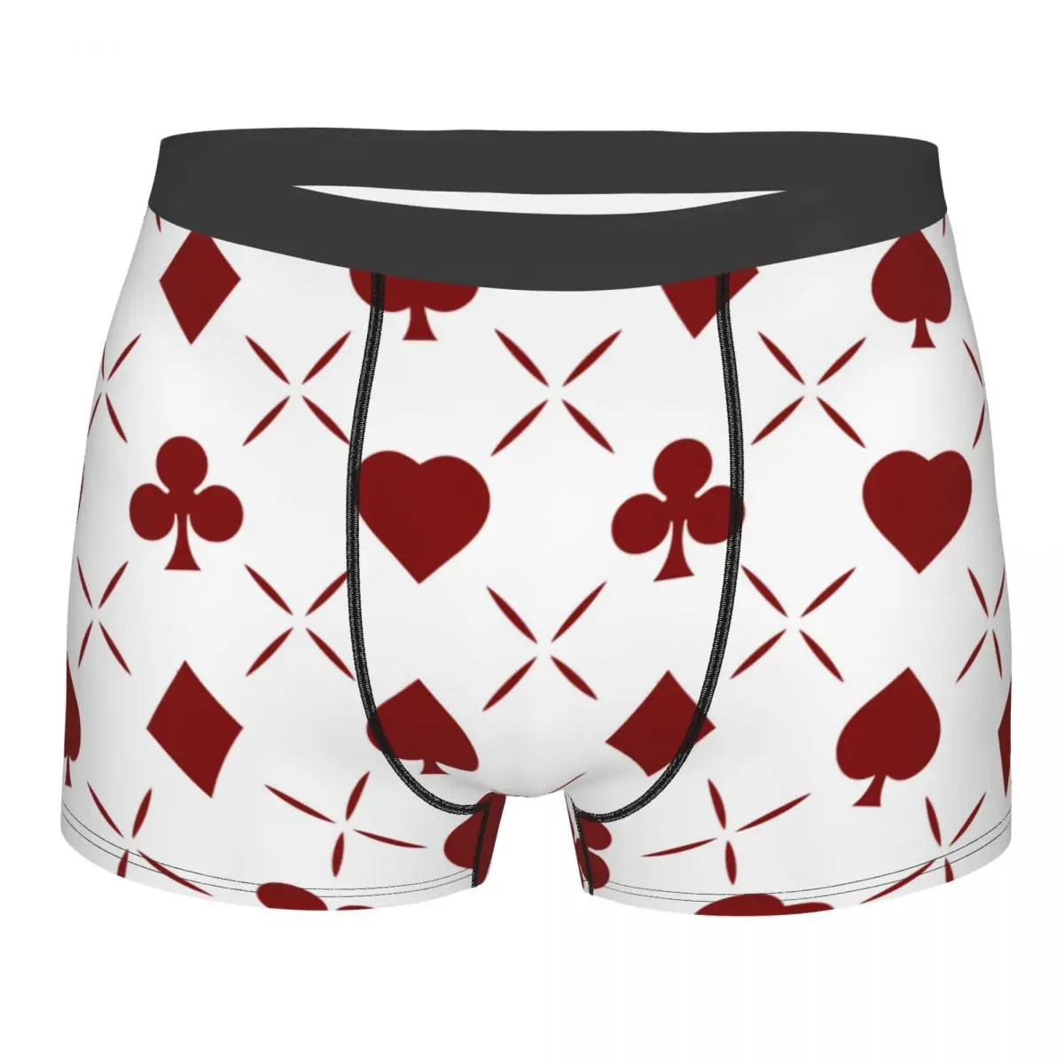 Boxer Men Shorts Underwear Male Red Poker Hearts Clubs Spades And Diamonds Boxershorts Panties Underpants Man Sexy