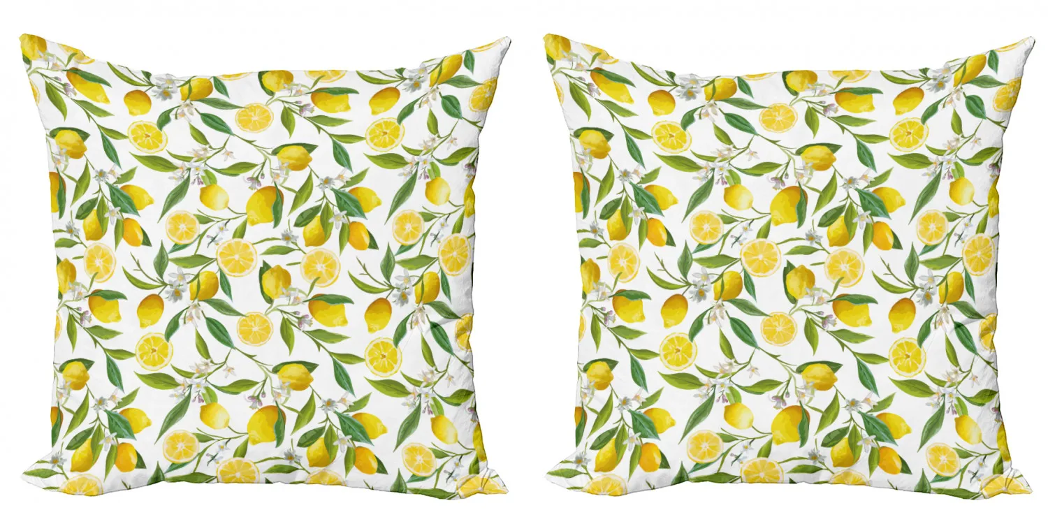 Наволочка для подушки с принтом лимона комплект из 2 предметов летний дизайн