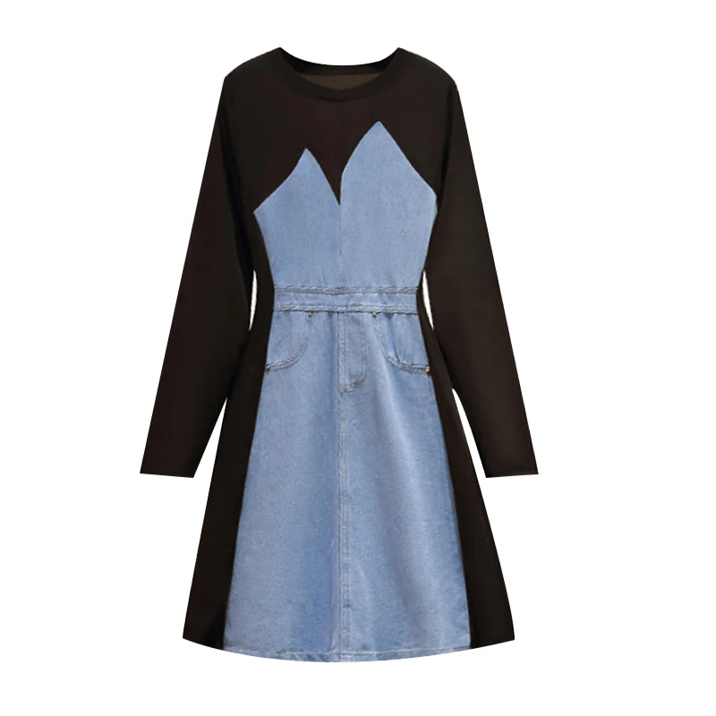 Модное женское платье EHQAXIN осень 2023 Новые Элегантные повседневные джинсовые