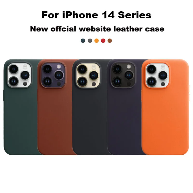 

Official Original Leather Case For Magsafe For iPhone 14 Pro Max 14 Plus Case Wireless Charging Magnetic Cover Coque