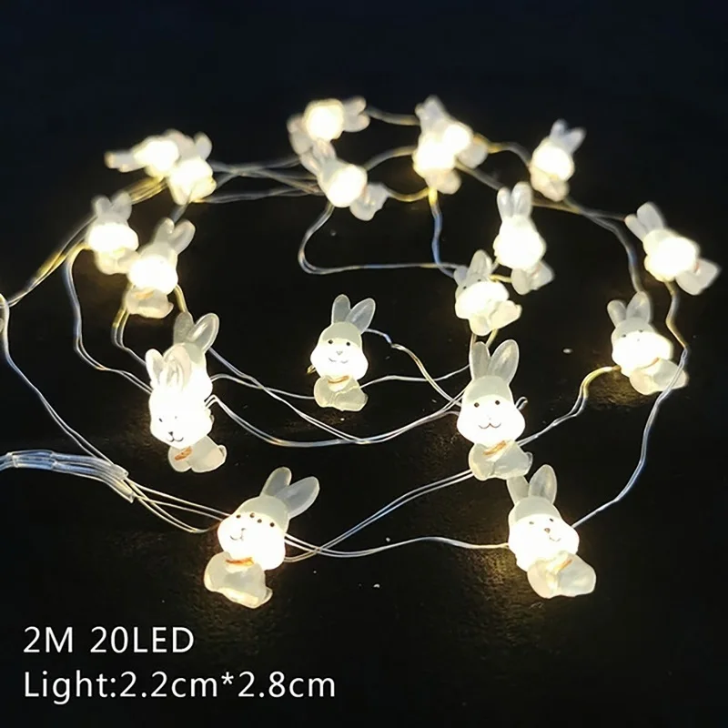 

Easter Bunny Carrot Led Light String 2M 20 Lights Fairy Lamp Copper Wire