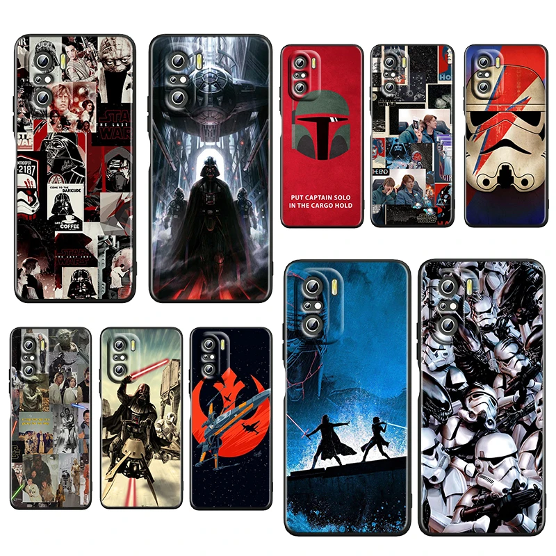 

Star Wars Space Robot For Xiaomi Redmi K50 K40 Gaming K30 K20 Pro 5G 10X 9T 9C 9A Soft Silicone Black Phone Case Fundas Coque