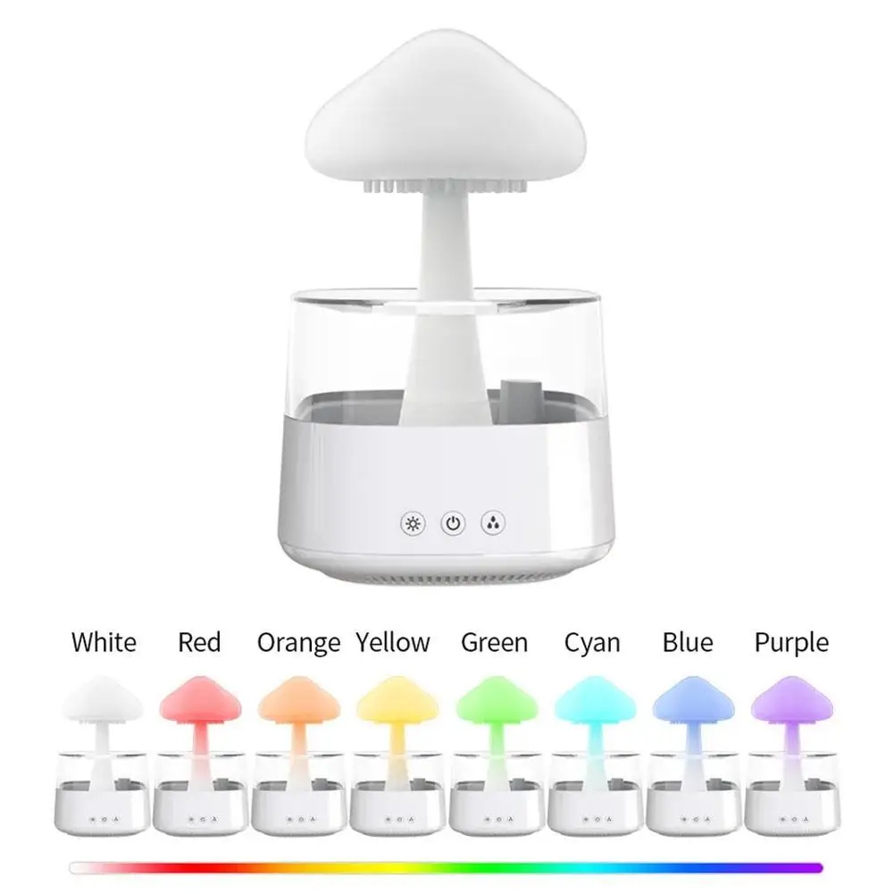 

Creative Rain Cloud Humidifier Relax Aromatherapy Raindrop Rain Cloud USB Colorful Mushroom Light Essential Oil Humidifier