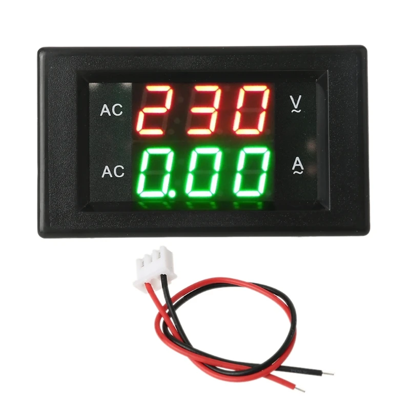 

Цифровой двойной дисплей, вольтметр-амперметр переменного тока 500 В/50 А, для измерения переменного тока, амперметр, Прямая поставка