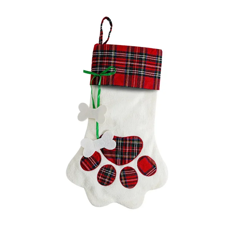 Рождественские Чулки Популярные Модные Украшения С Рисунками Собачьих Лап