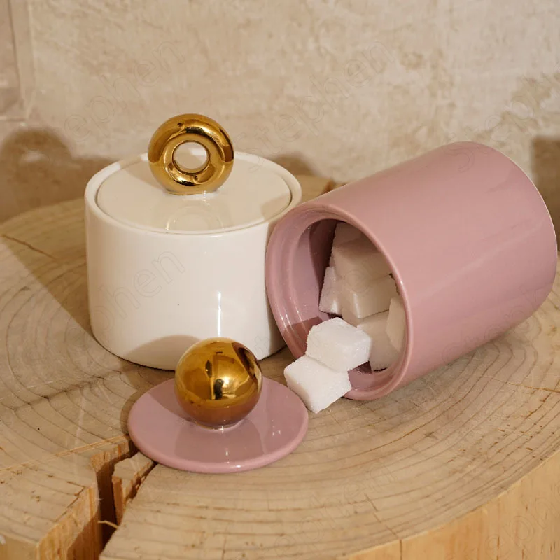 Однотонные геометрические банки Mason с крышкой в скандинавском стиле современные