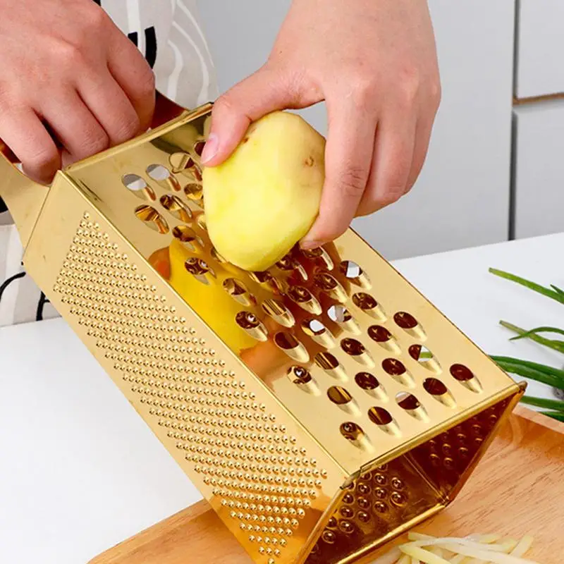 

Stainless Steel 4 Sided Blades Household Box Grater Container Multipurpose Vegetables Cutter Kitchen Tools Manual Cheese Slicer