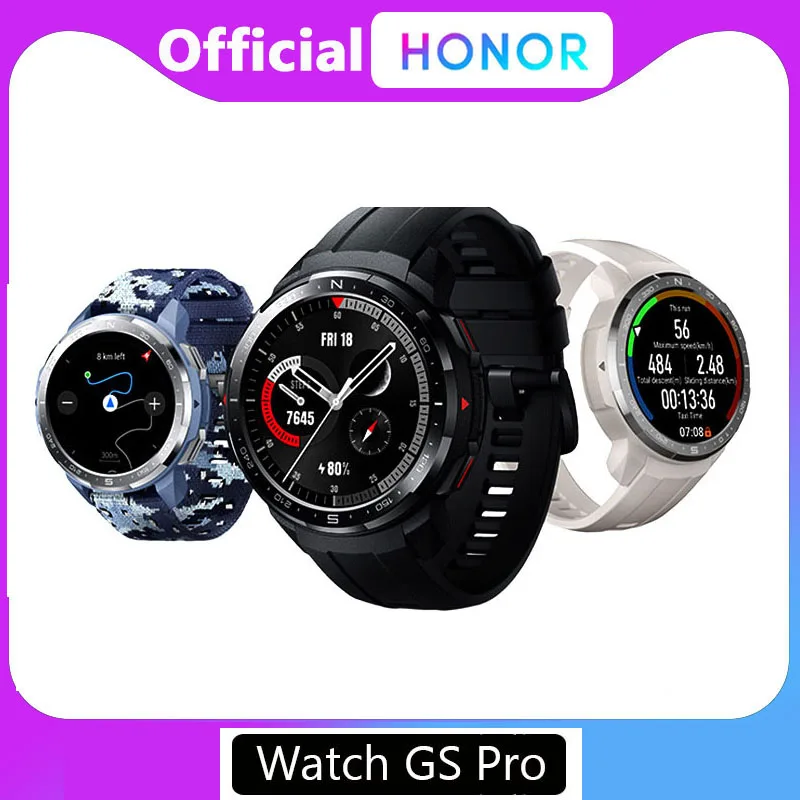 

100% Оригинальные Смарт-часы Honor Watch GS Pro SpO2 мониторинг пульса Bluetooth Вызов 5ATM спортивные часы для мужчин