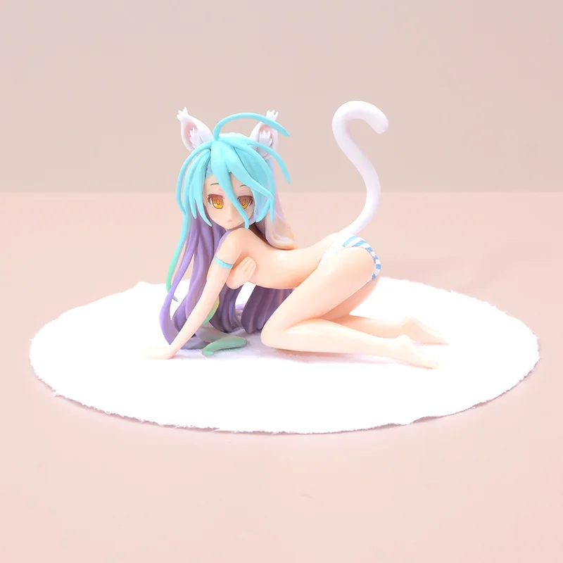 

Anime Figure No Game No Life Cat Ear Swimsuit Sexy Animation Girl Kneeling Posed 7cm 1/12 Figurine Ornament Toys