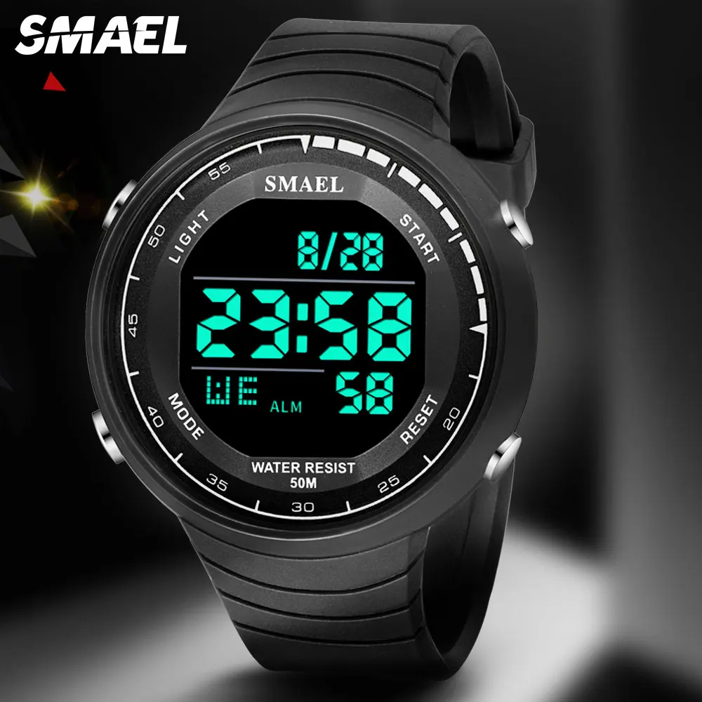 

Часы наручные SMAEL мужские/женские цифровые, спортивные водонепроницаемые электронные в стиле милитари, со светодиодным дисплеем, скидка