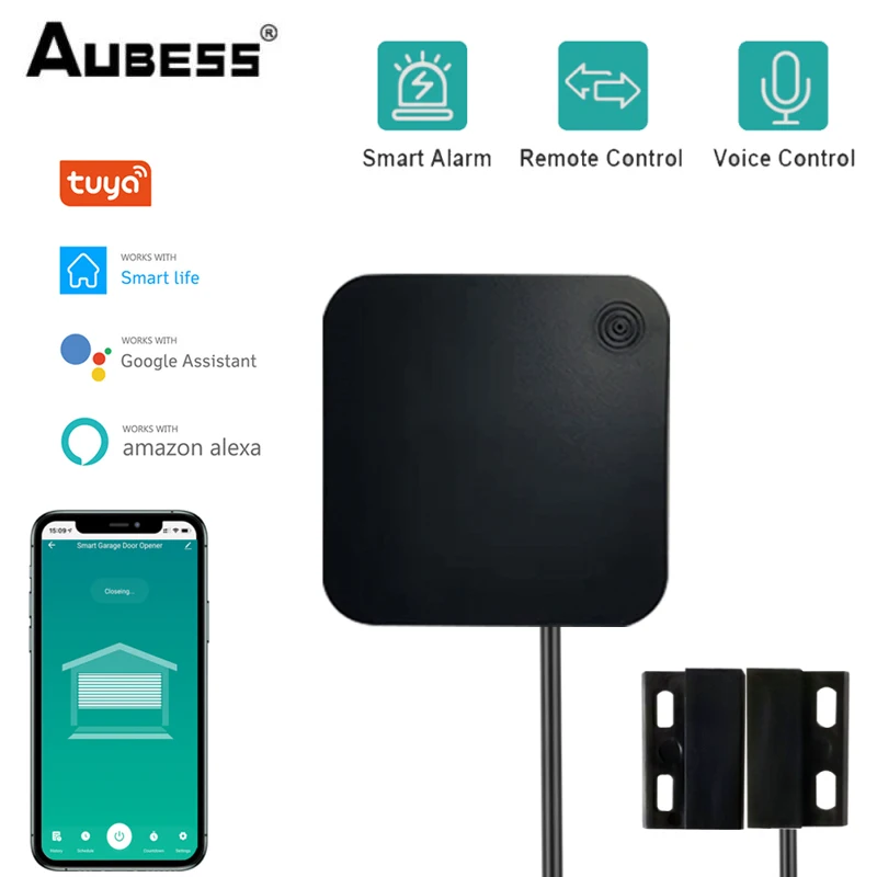 

Aubess Tuya WiFi Garage Door Switch Opener Smart Gate Door Controllor Smart Life APP Remote Works With Alexa Google Assistant