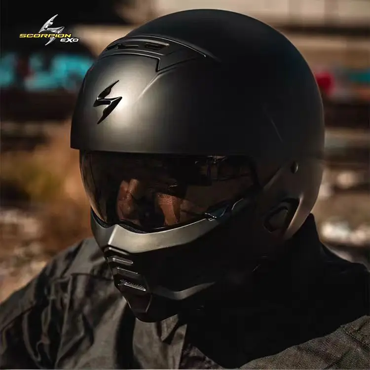 Мотоциклетный шлем USA Scorpion Exo-Combat II одобренный ECE DOT съемный в стиле ретро анфас Cascos