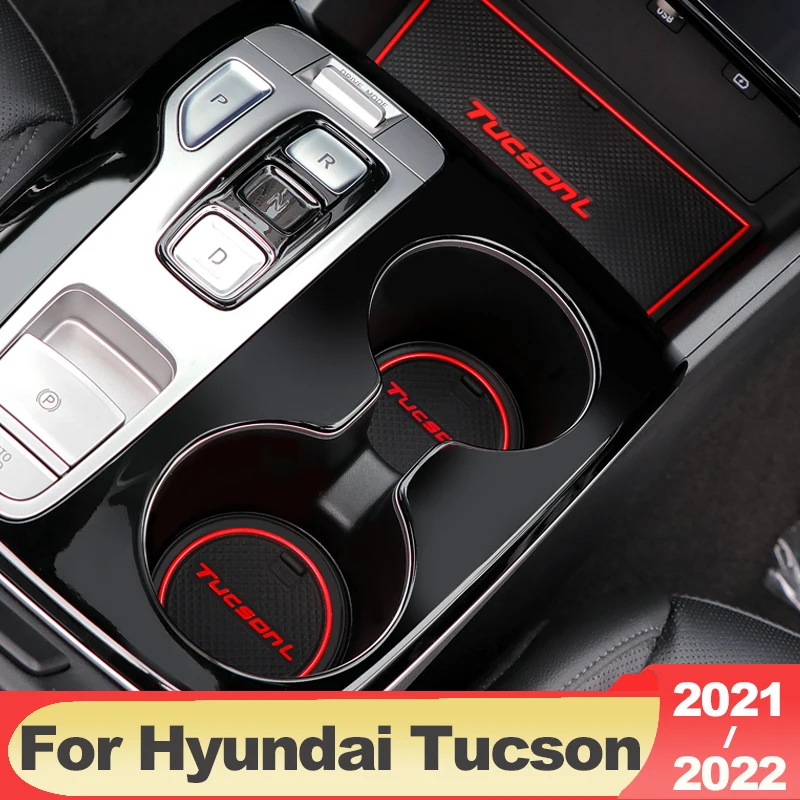 

For Hyundai Tucson NX4 2021 2022 2023 Hybrid N Line Anti-Slip Gate Slot Cup Mat Door Non-slip Pad Coaster Interior Accessories