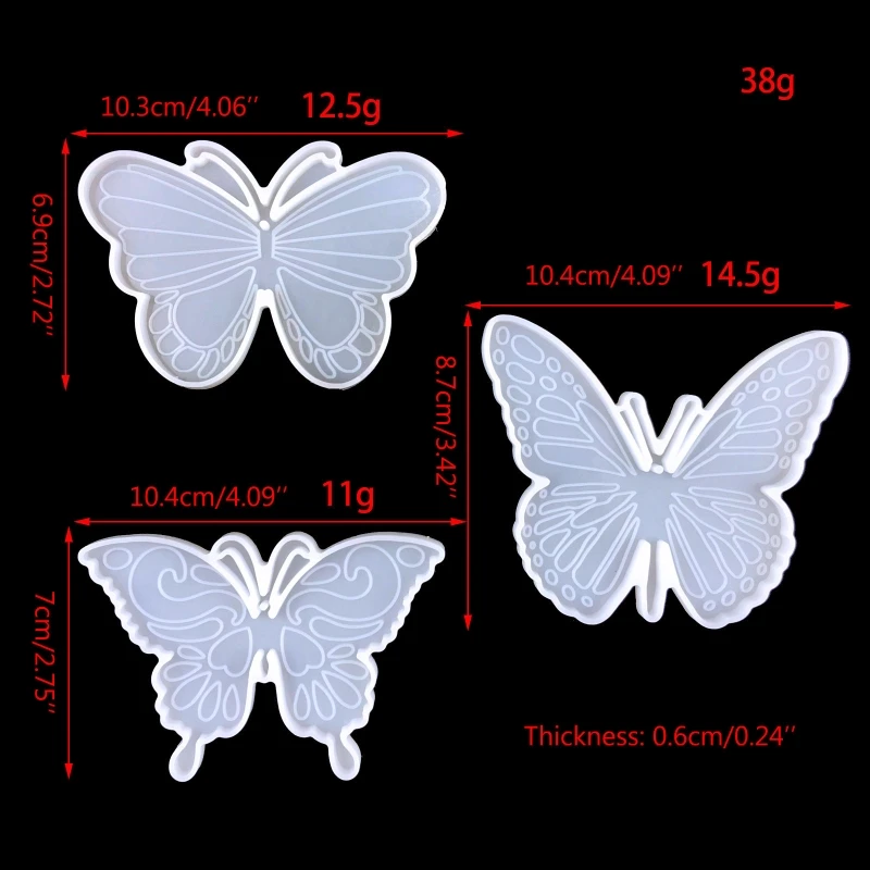 

Butterfly Pendants Crystal Epoxy Mold Handmade Keychain Resin Silicone Mould DIY Crafts Jewelry Wall Decoration Mould