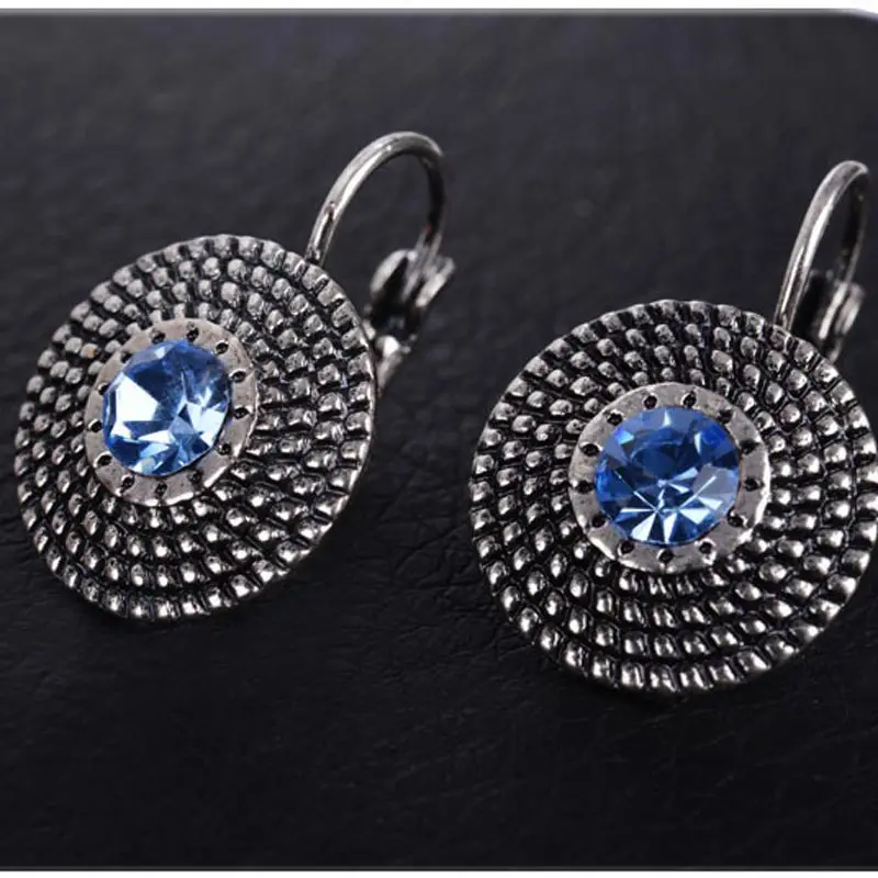 

Shineland New Trendy Jewelry Clip On Earring Vintage Crystal Multi Bead Round Statement Brincos For Women Jewelry Gift Wholesale