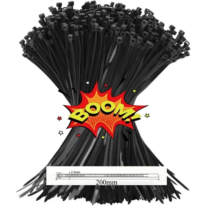 

Сверхмощные нейлоновые кабельные стяжки Универсальные размеры Высокая прочность на растяжение Фиксирующие кабельные стяжки Промышленная организация прокладки кабелей