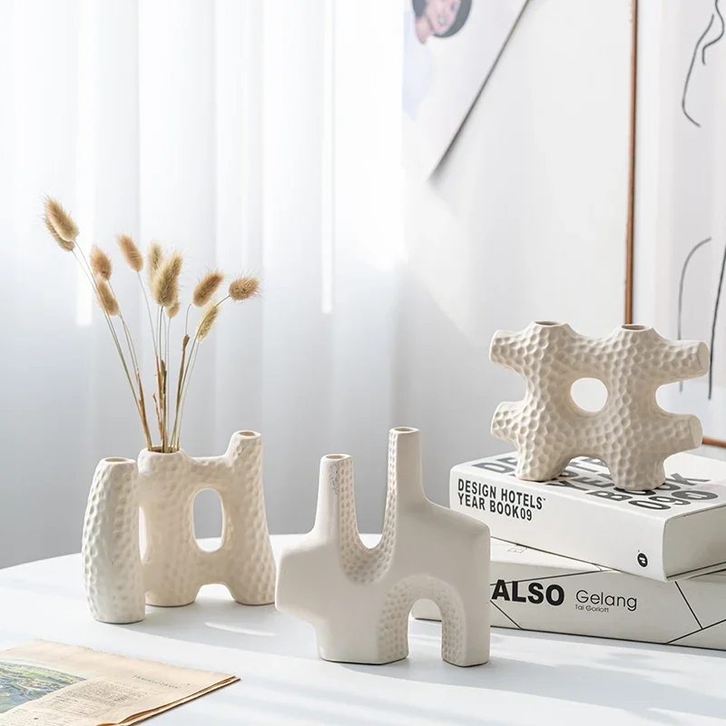 Современная искусственная банка керамическая белая декоративная ваза в