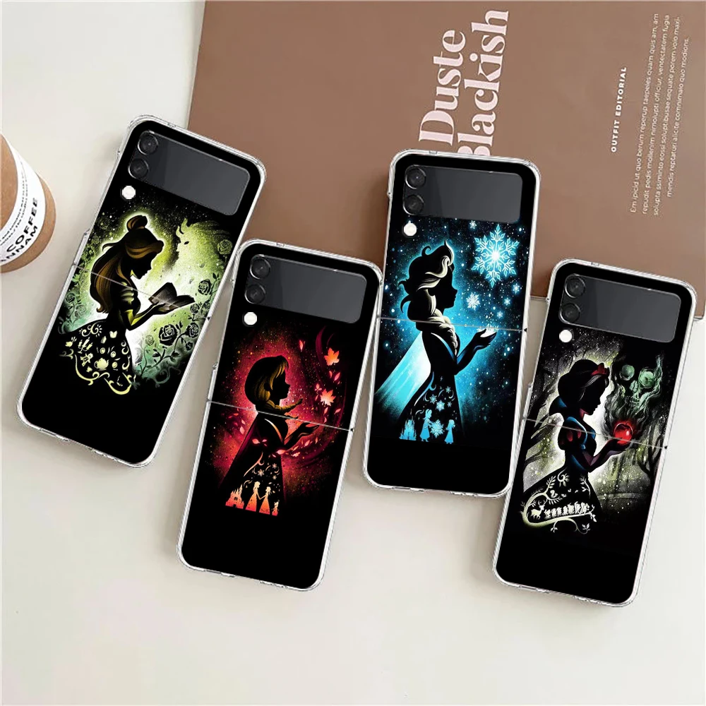 

Villain Disney Princess Hard PC Phone Case For Samsung Galaxy Z Flip 4 Transparent ShockProof Cover for Samsung Z Flip 3 Shell