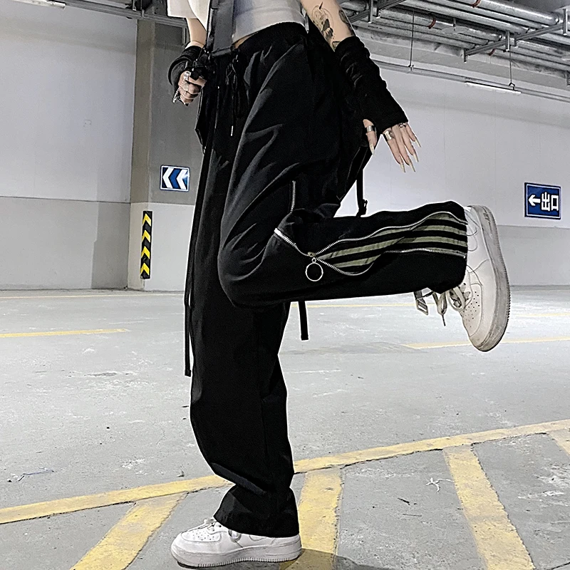 2022 Fashion Casual New Autumn Wide Leg Pants For Men Women High Street Loose Wide Leg Pants Casual Striped three-bar sweatpants