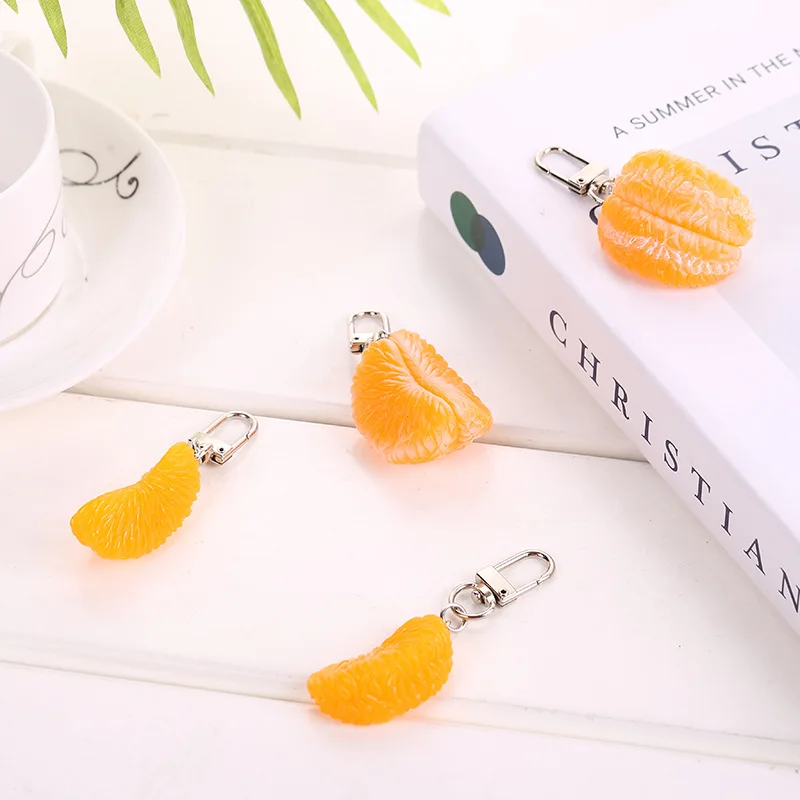 

Delicate Fruit Simulation Orange Keychain Pvc Alloy Phone Keychain Bag Jewelry Airpods Pendant Wholesale Couple Gify