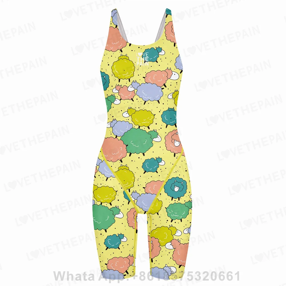 Love The Pain  One Piece Swimsuit Female Bodysuit Multifunctional Swimwear Bathing Suit Training Professional Sports Competition