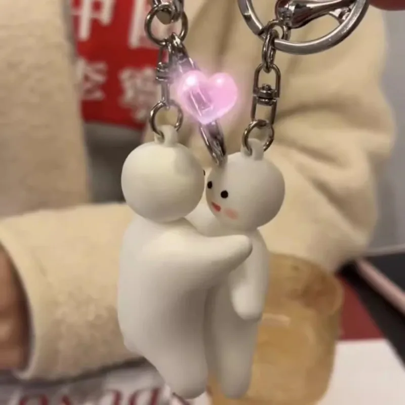 Парный Забавный брелок для ключей белый человек на присоске Магнитная