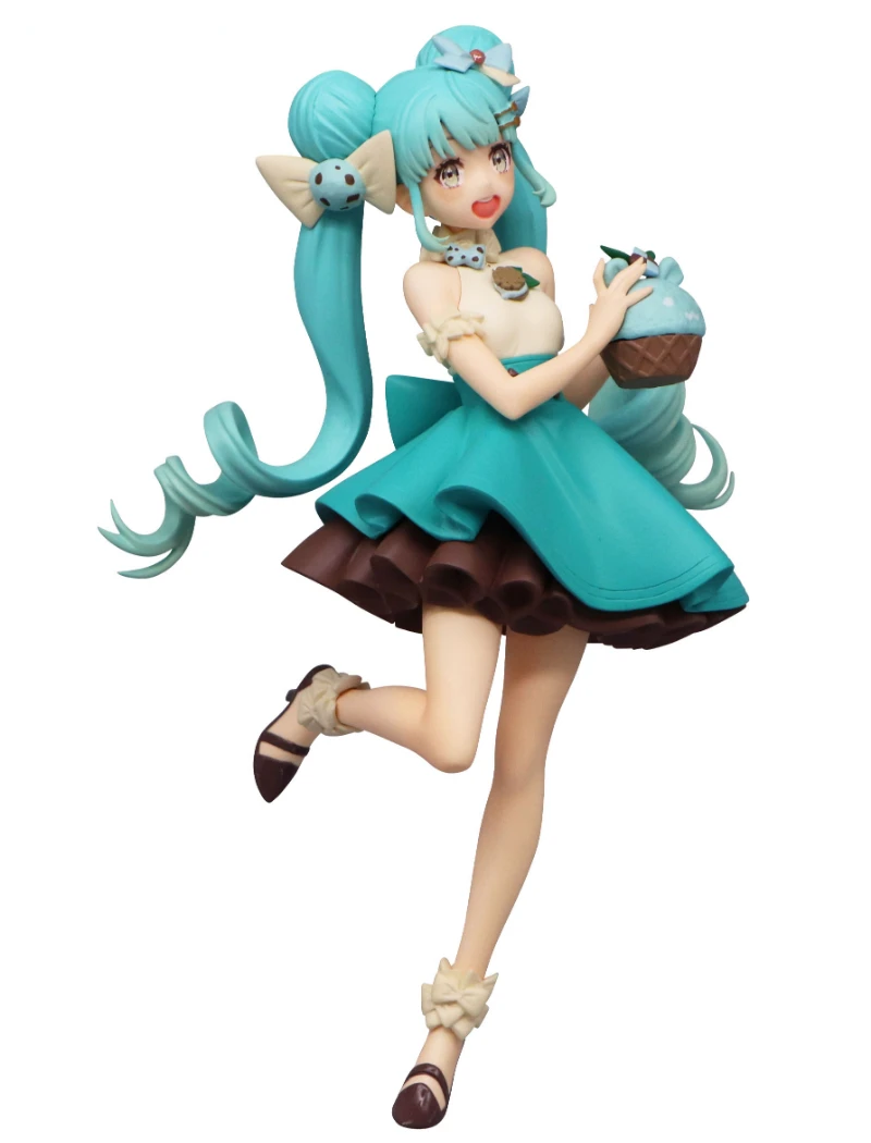 Фото Фигура FuRyu Original: sweetsweet серии MIKU мята шоколад 17 см ПВХ фигура аниме модель игрушки Фигурки Коллекционная кукла подарок №3