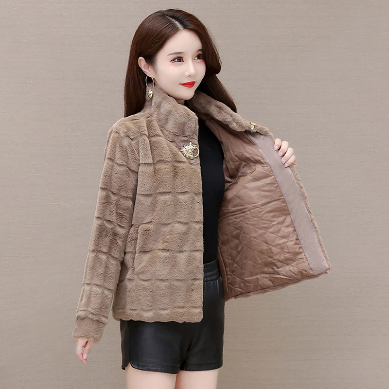 Толстое пальто из меха норки в датском стиле женское короткое западном для