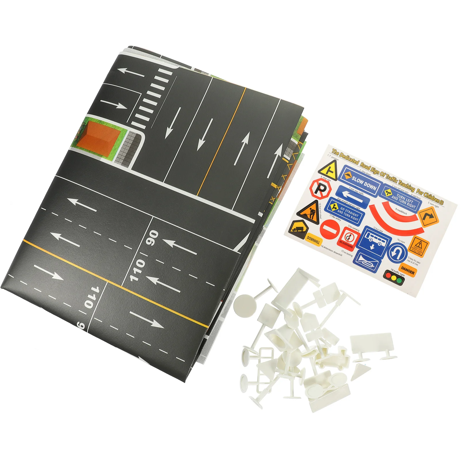 

Traffic Signs Mini Toy Street Play Road Toys Warning Living Collision Anti Set Bricks Map Building Crosswalk Signal Cones Sign