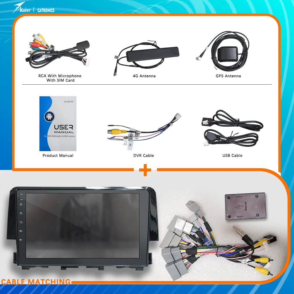 Android 10 6 + 128G CATRONICS для Honda Civic 2015-2021 автомобильный DVD мультимедийный радиоприемник GPS
