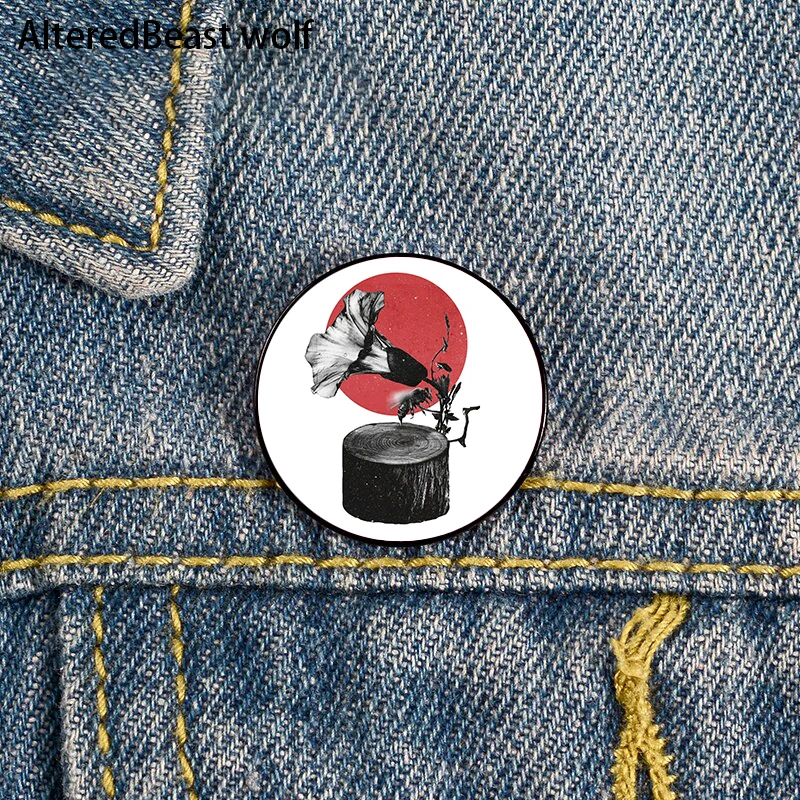 

Gramophone Cartoon Printed Pin Custom Funny Brooches Shirt Lapel Bag Cute Badge Cartoon enamel pins for Lover Girl Friends