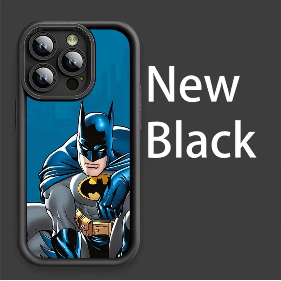 Черный чехол для телефона с супергероем B-Batman Apple iPhone 15 16 Pro Max 13 14 Plus 12 11 plus Matte