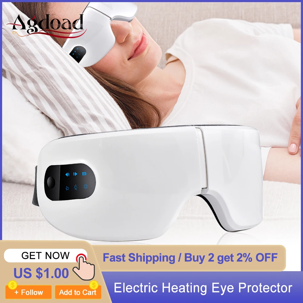 

Умный массажер для глаз с подогревом 3D, защита для глаз, горячий компрессор, массажные очки для глаз, снимает усталость, снимает морщины