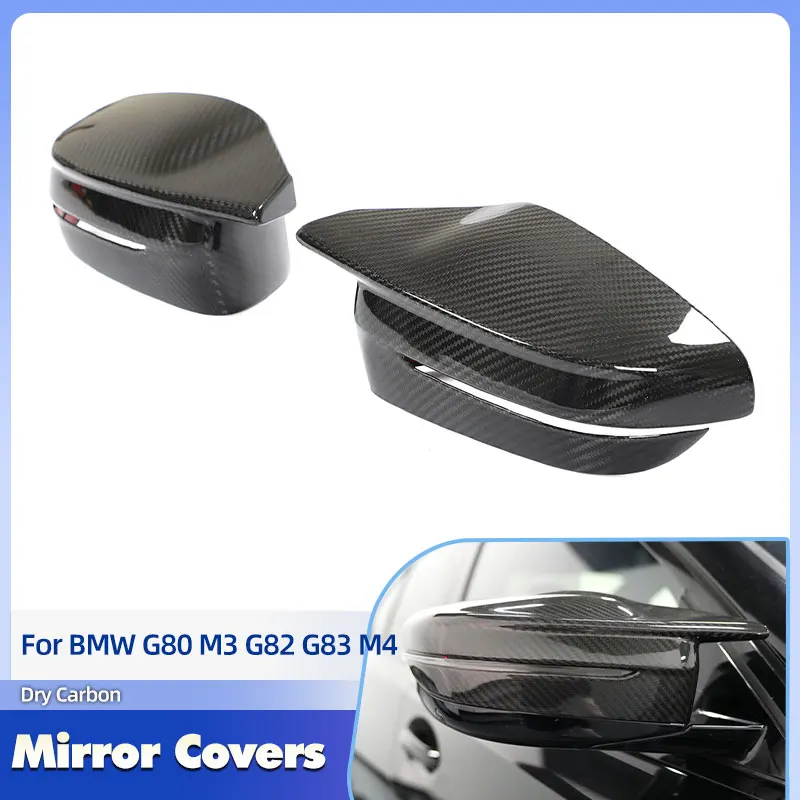 

Накладки на зеркала заднего вида из сухого карбона для BMW G80 M3 G82 G83 M4 2021-2025, накладные, для автоспорта, на боковые зеркала, LHD