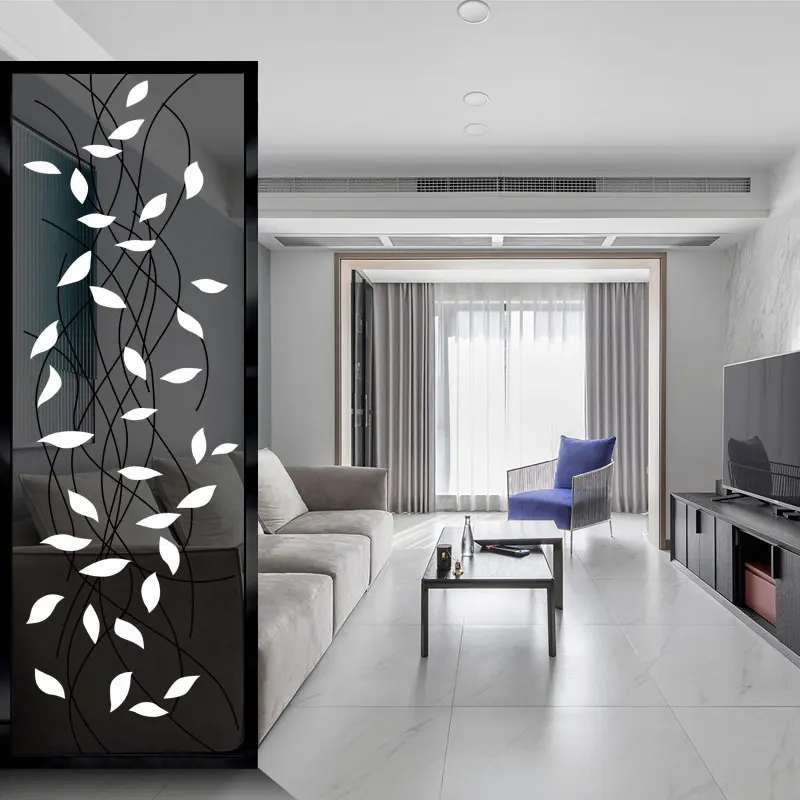 

Nordic light luxury entrance modern decorative wall stainless steel metal glass creative partition screen