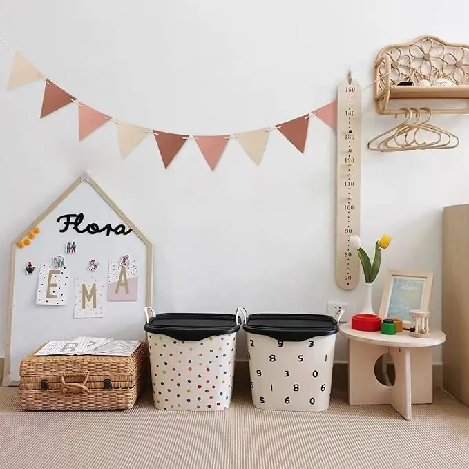 Баннер в стиле бохо треугольный флаг полиуретановый флажок коричневый розовый