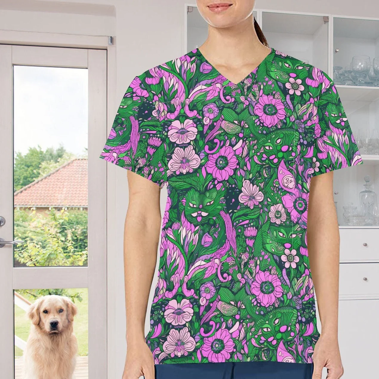 Скрабы медицинская униформа женские топы с дизайном кота для медсестры Vet Medico