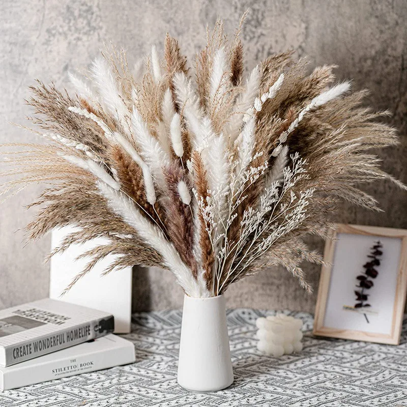 

IUTOPO Small Reed Dried Flower Combination Bouquet Small Dust Whisk Small Pampas Grass Reed Dried Flower Rabbit Tail Grass