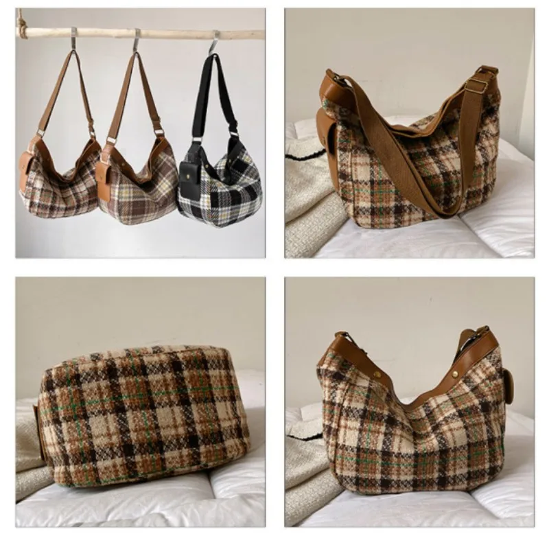 Женская сумка на плечо Jamhoo модная Холщовая Сумка-тоут с ромбовидной решеткой