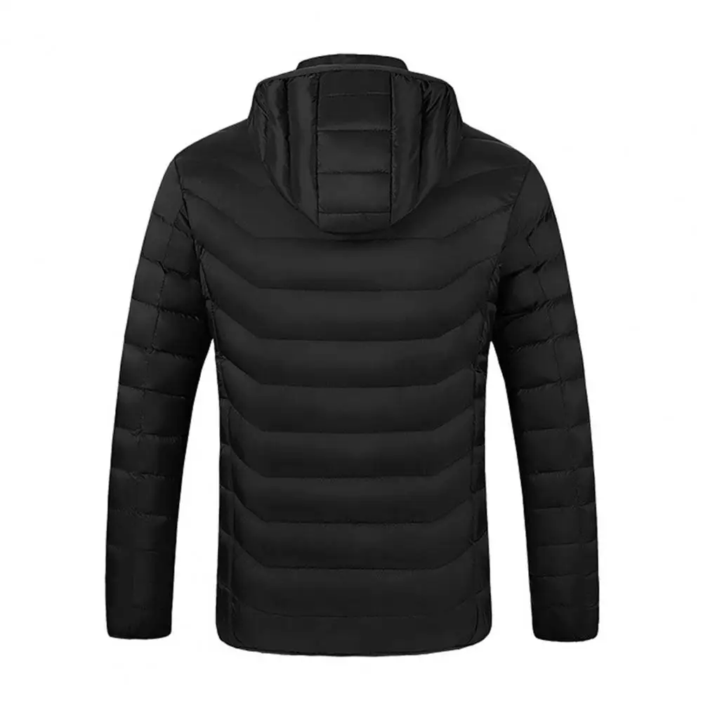 Stylish Men Heating Jacket Solid Color Lightweight Windproof Pockets USB Heating Jacket  Heated Jacket    Heating Coat