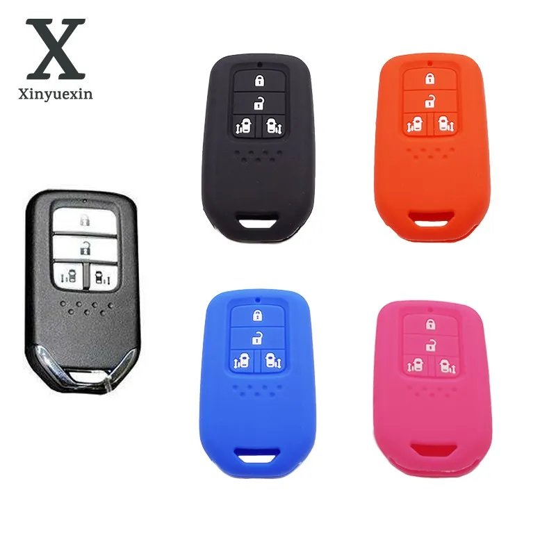 

Xinyuexin Smart Remote Silicon Keyless Fob Holder for Honda Elysion MPV Freed Step Wagon STEPWGN Odyssey 4 Buttons Key Cover