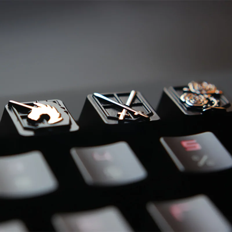 4pcs Zinc Aluminum Metal Translucent Keycap Personality Giant Poker Set Cherry MX R4 ESC Mechanical Keyboard Accessories Keycap enlarge