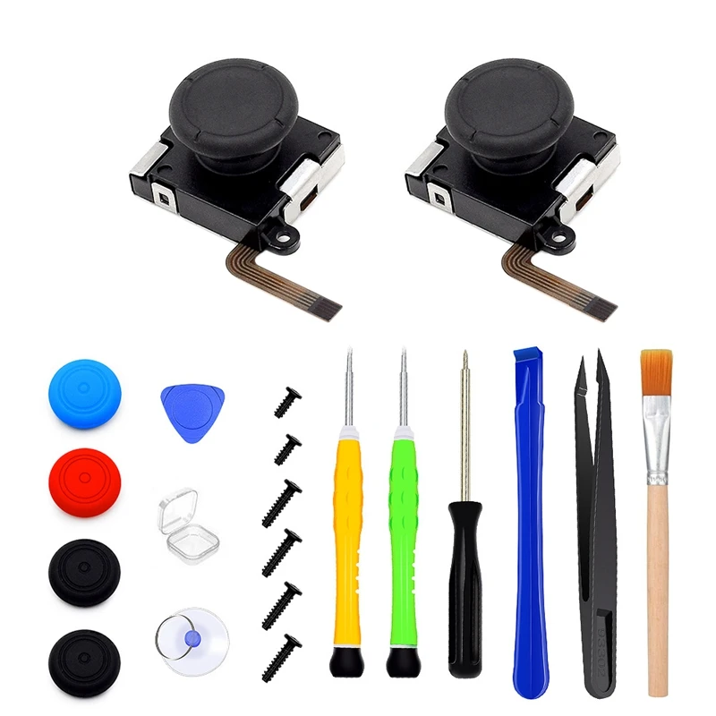 

_ 3D аналоговый стик для Nintendo Switch Joy-Con-включает колпачки для барашков отвертки Tri-Wing